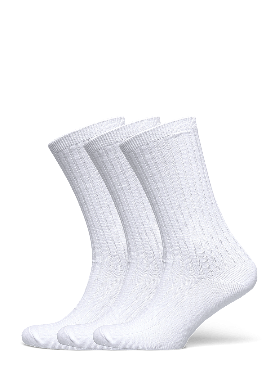 Weekday - 3-pack Rib Socks - tennissocken - white - 0