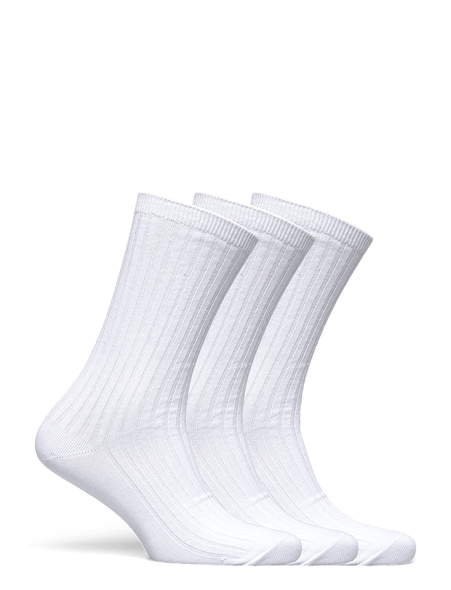 Weekday - 3-pack Rib Socks - tennissocken - white - 1