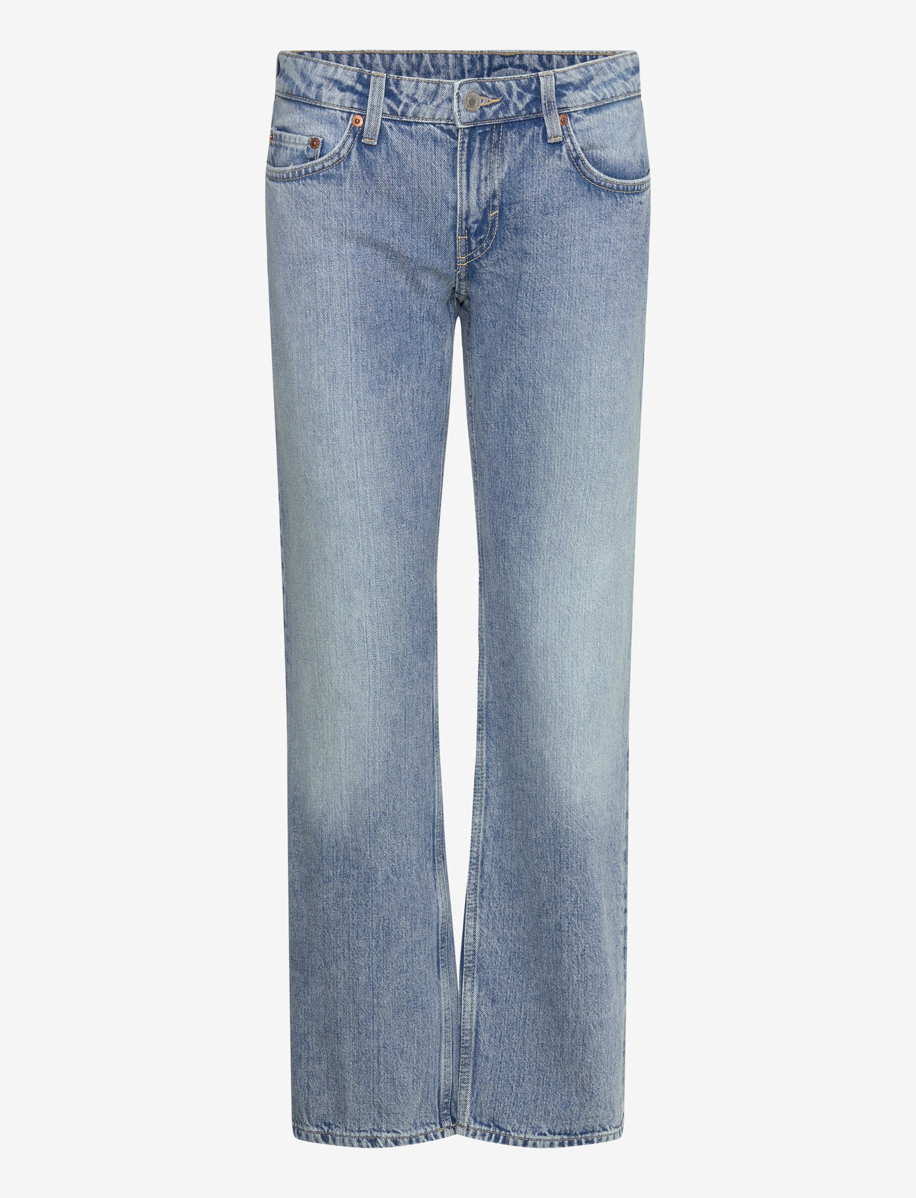Weekday - Arrow Low Rise Regular Straight Leg Jeans - raka jeans - blue fade - 0