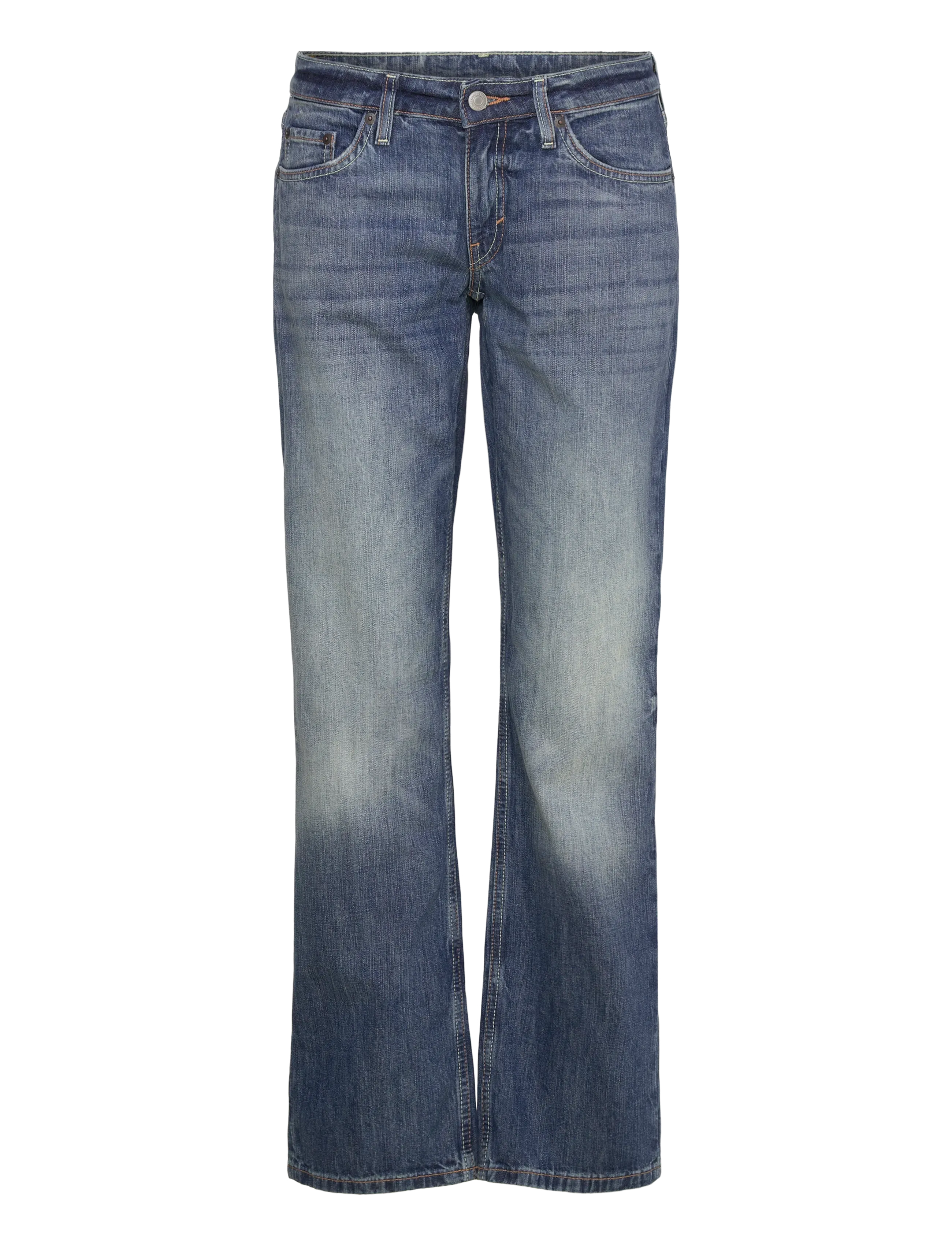 Weekday Arrow Low Rise Regular Straight Leg Jeans - Transitional Layering - BOARD BLUE / blue