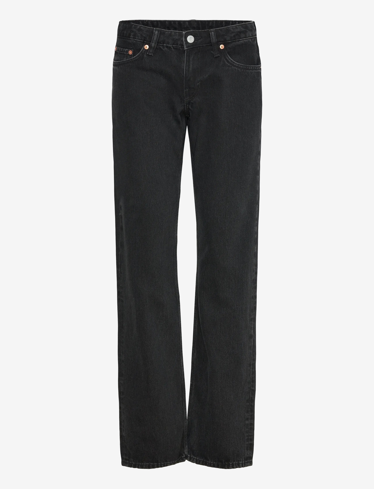 Weekday - Arrow Low Rise Regular Straight Leg Jeans - straight jeans - tuned black - 0