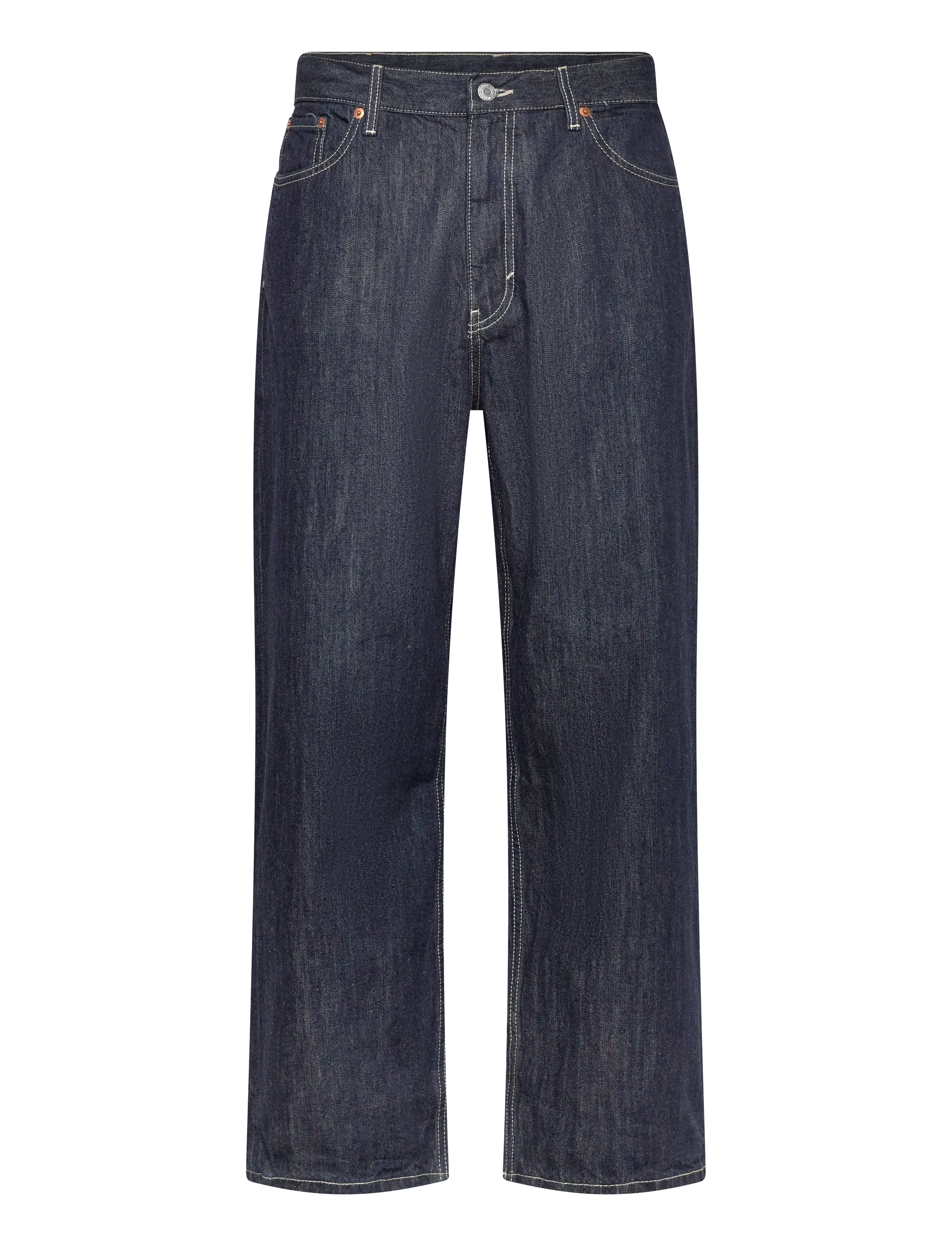 Weekday Galaxy Mid Rise Loose Straight Leg Jeans - Jeans - BLUE RINSE / navy