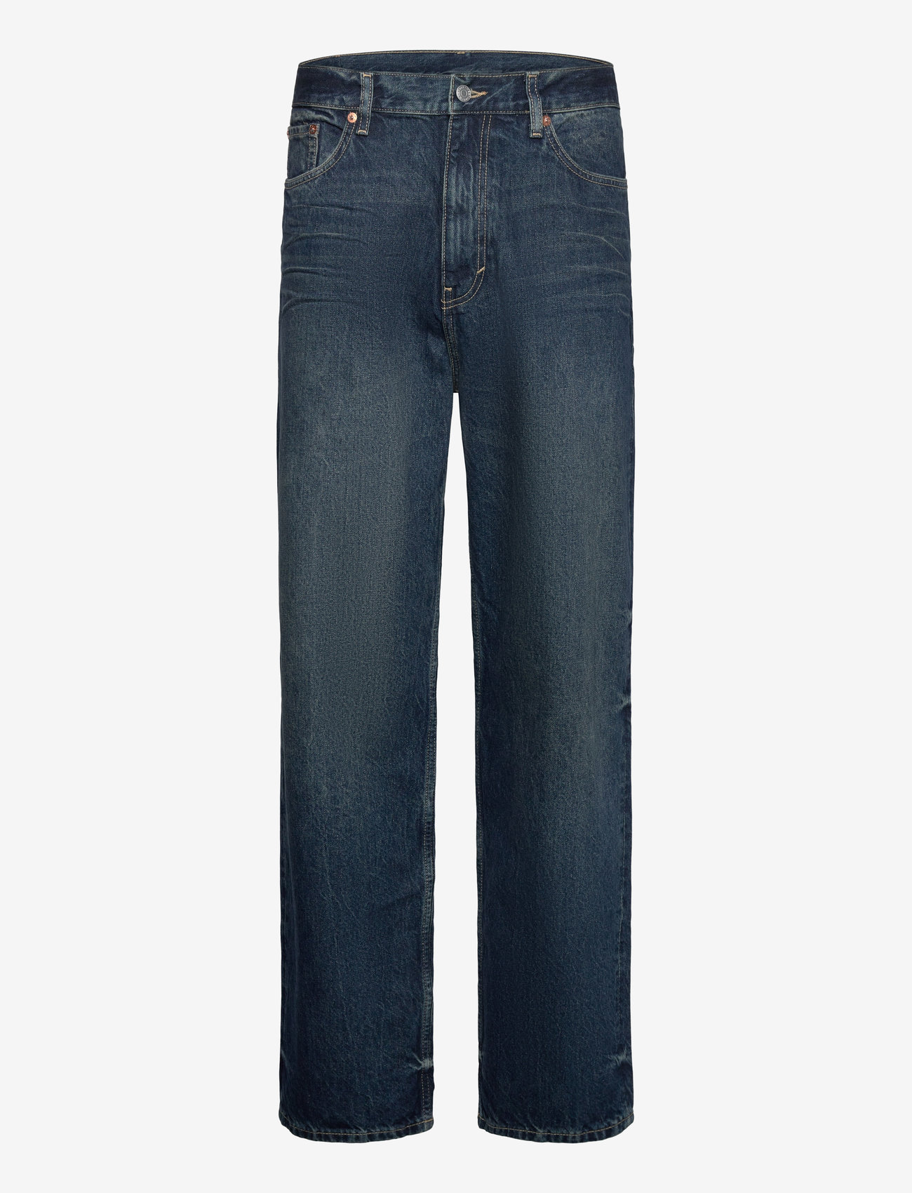 Weekday - Galaxy Loose Straight Leg Jeans - brede jeans - moss blue - 0