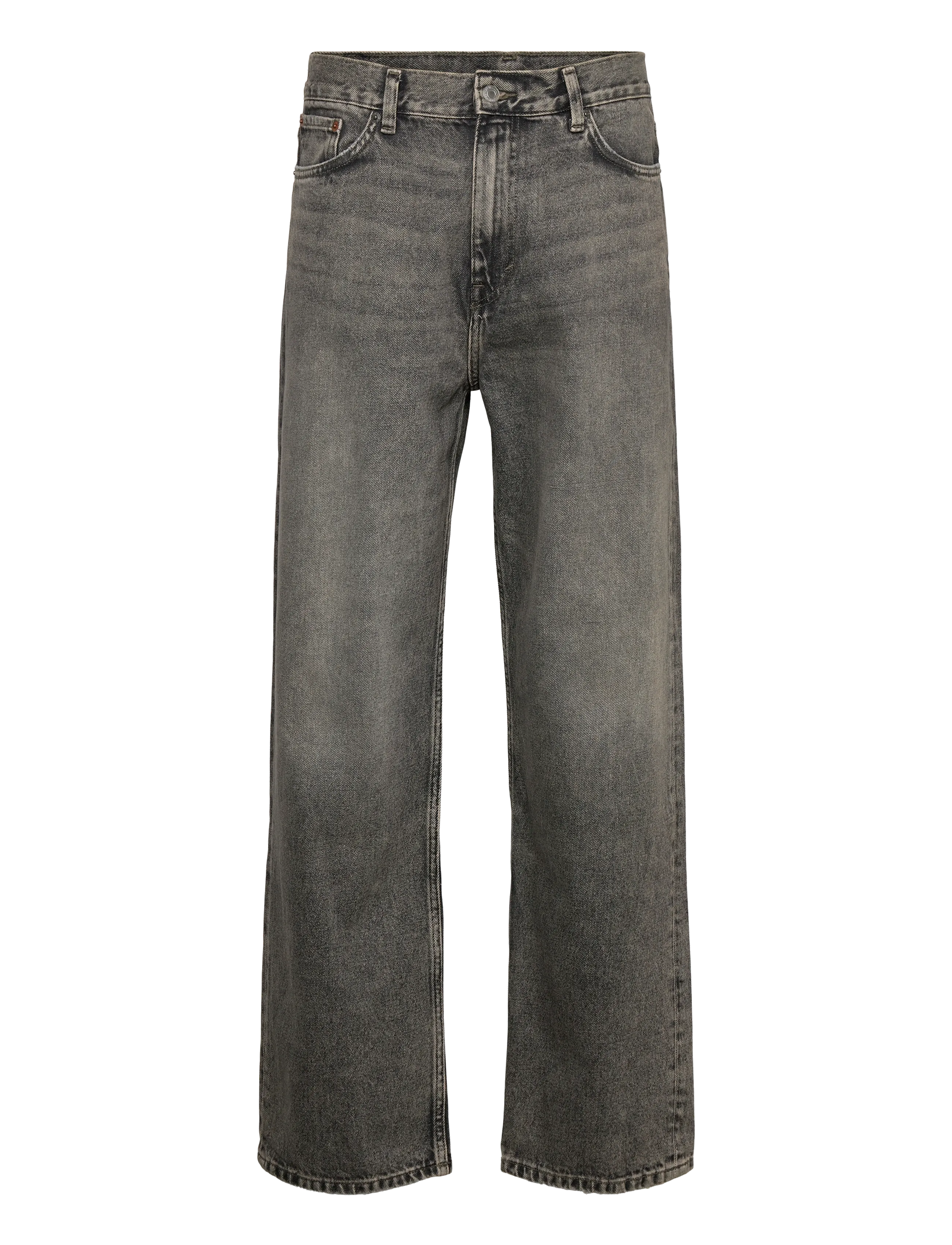 Weekday Galaxy Mid Rise Loose Straight Jeans, 32 x 32, Black, Jeans > Afslappede, Herre