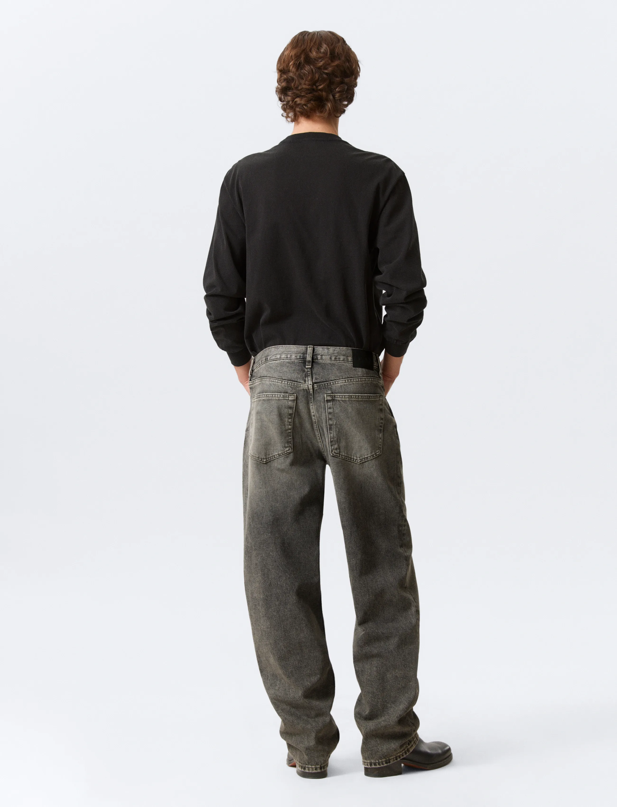 Weekday - Galaxy Mid Rise Loose Straight Leg Unisex Jeans - loose jeans - redondo black - 4