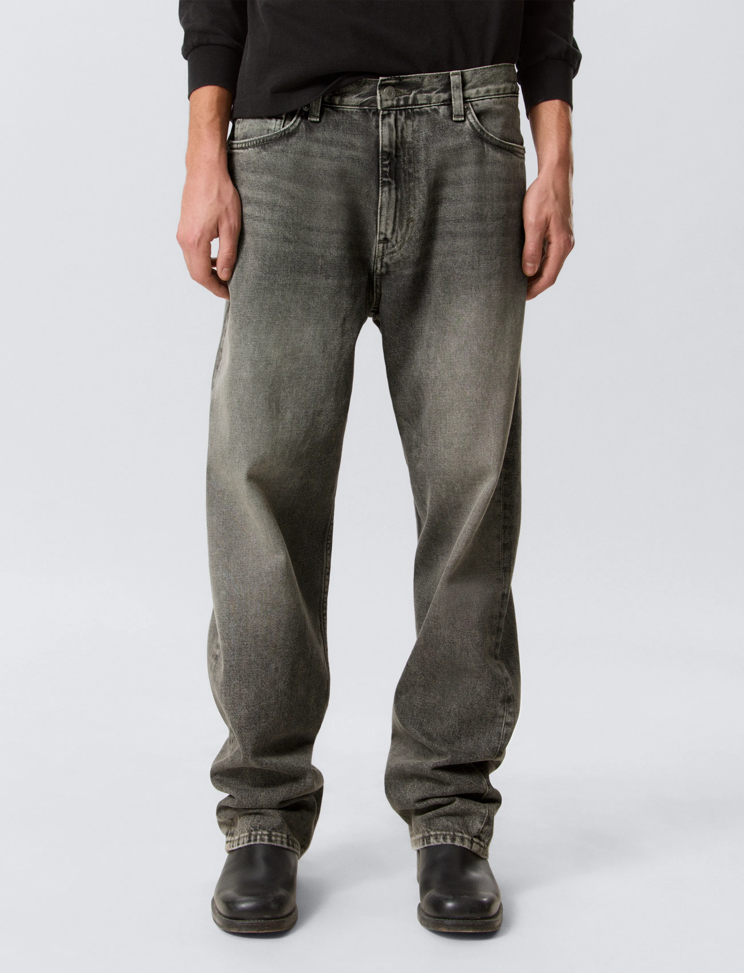 Weekday - Galaxy Mid Rise Loose Straight Jeans - weite jeans - redondo black - 2