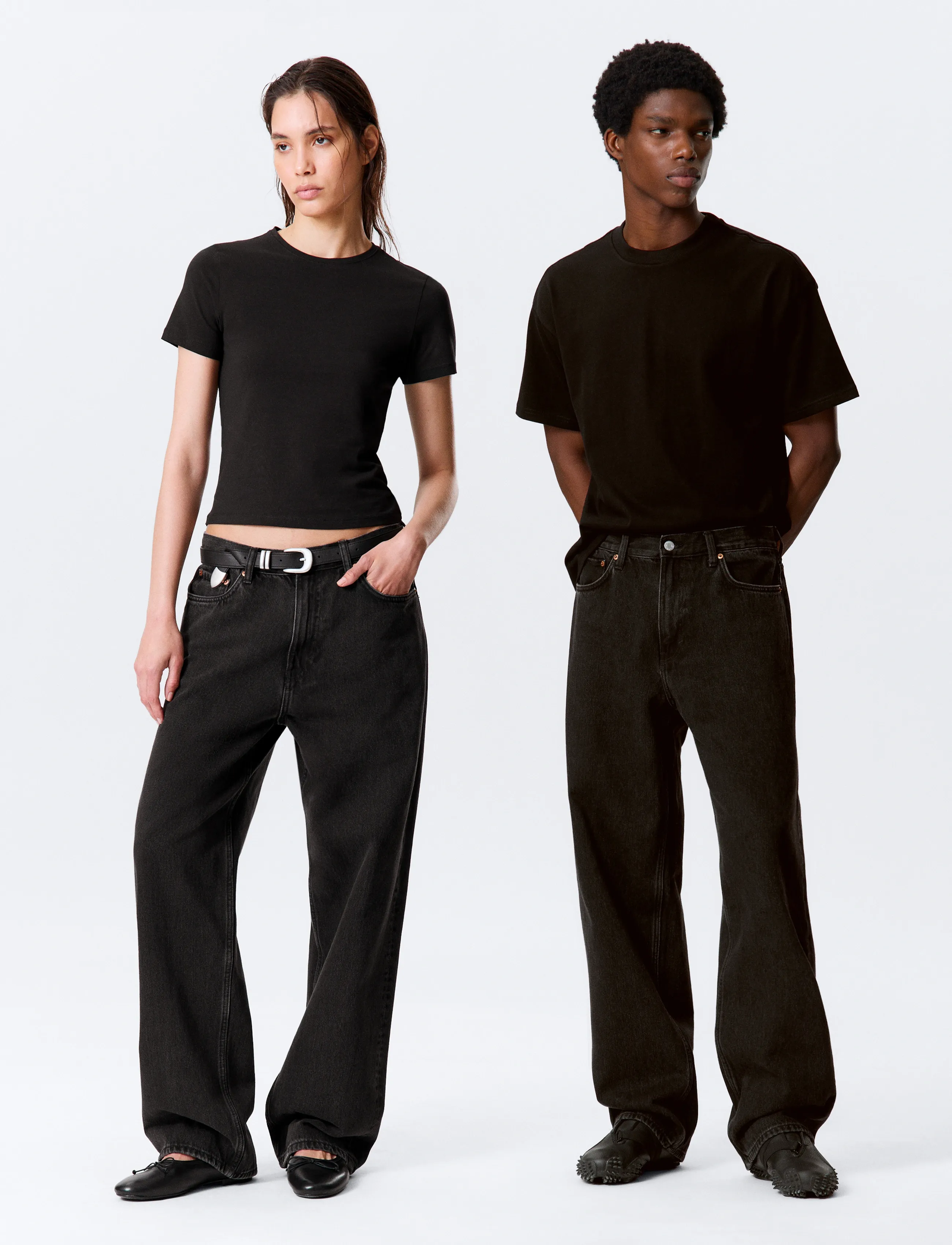 Weekday Galaxy Loose Straight Leg Jeans - Jeans - TUNED BLACK / black