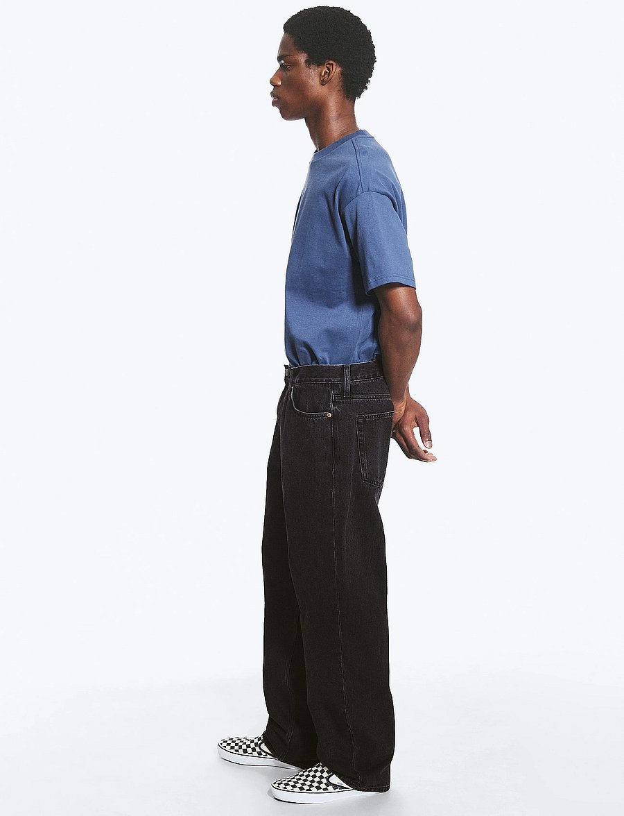 Weekday - Galaxy Mid Rise Loose Straight Jeans - alt laienevad teksad - tuned black - 3