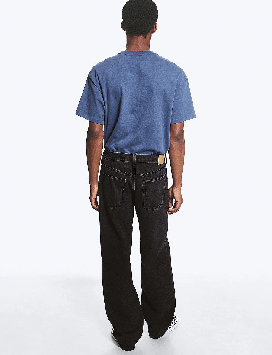 Weekday - Galaxy Mid Rise Loose Straight Jeans - alt laienevad teksad - tuned black - 4