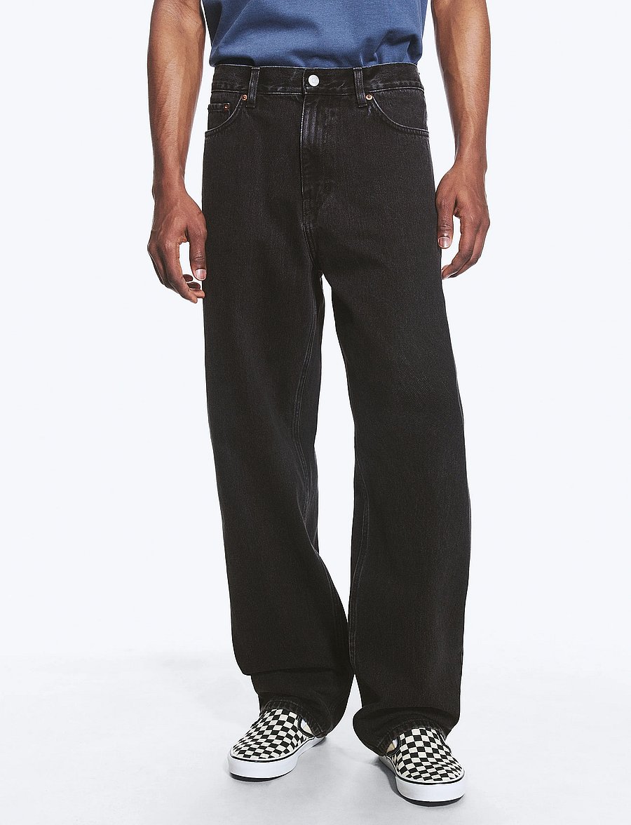 Weekday - Galaxy Mid Rise Loose Straight Jeans - alt laienevad teksad - tuned black - 5