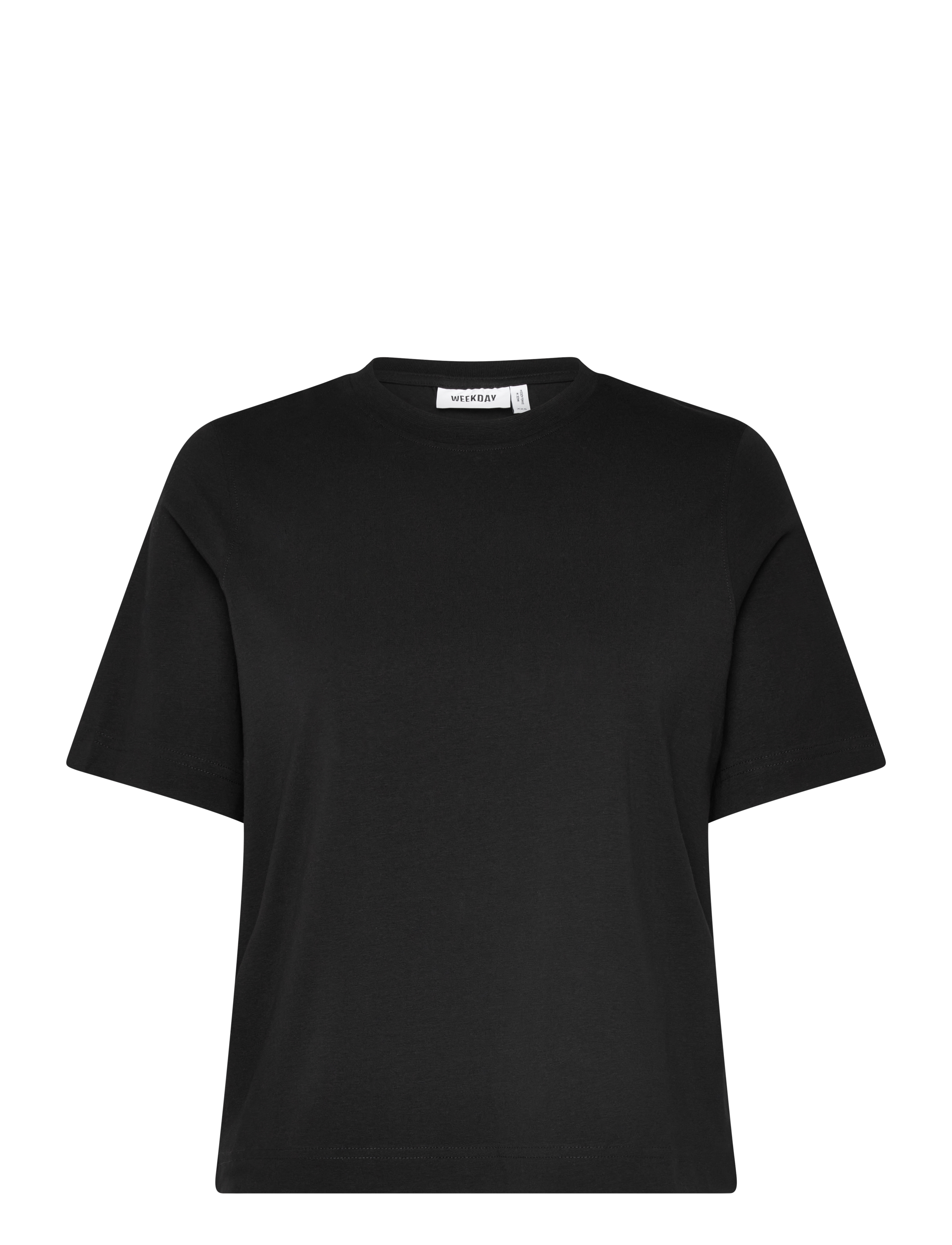 Weekday Perfect Boxy T-Shirt, M, T-shirts & Oberteile, Schwarz - Short-sleeved, Frauen