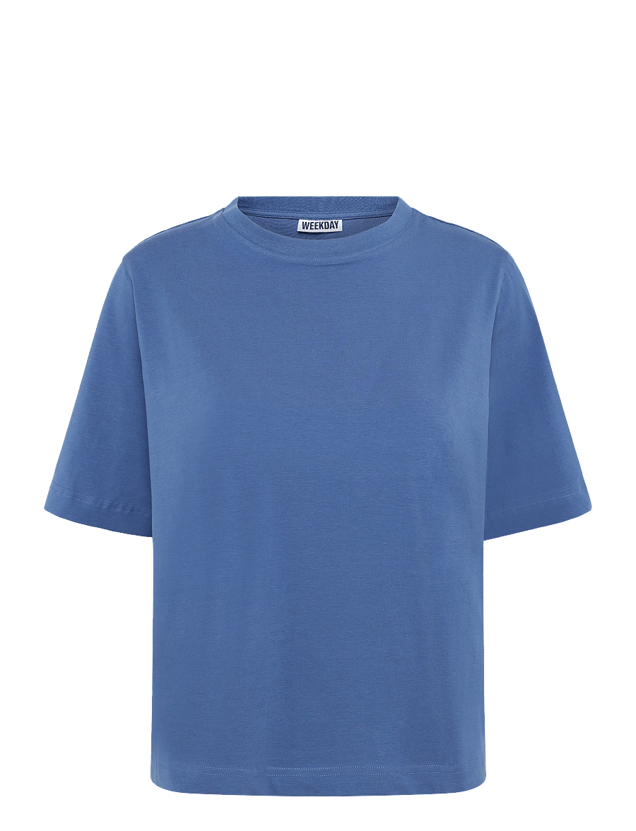 Weekday - Perfect Boxy T-shirt - t-shirts - blue medium - 0