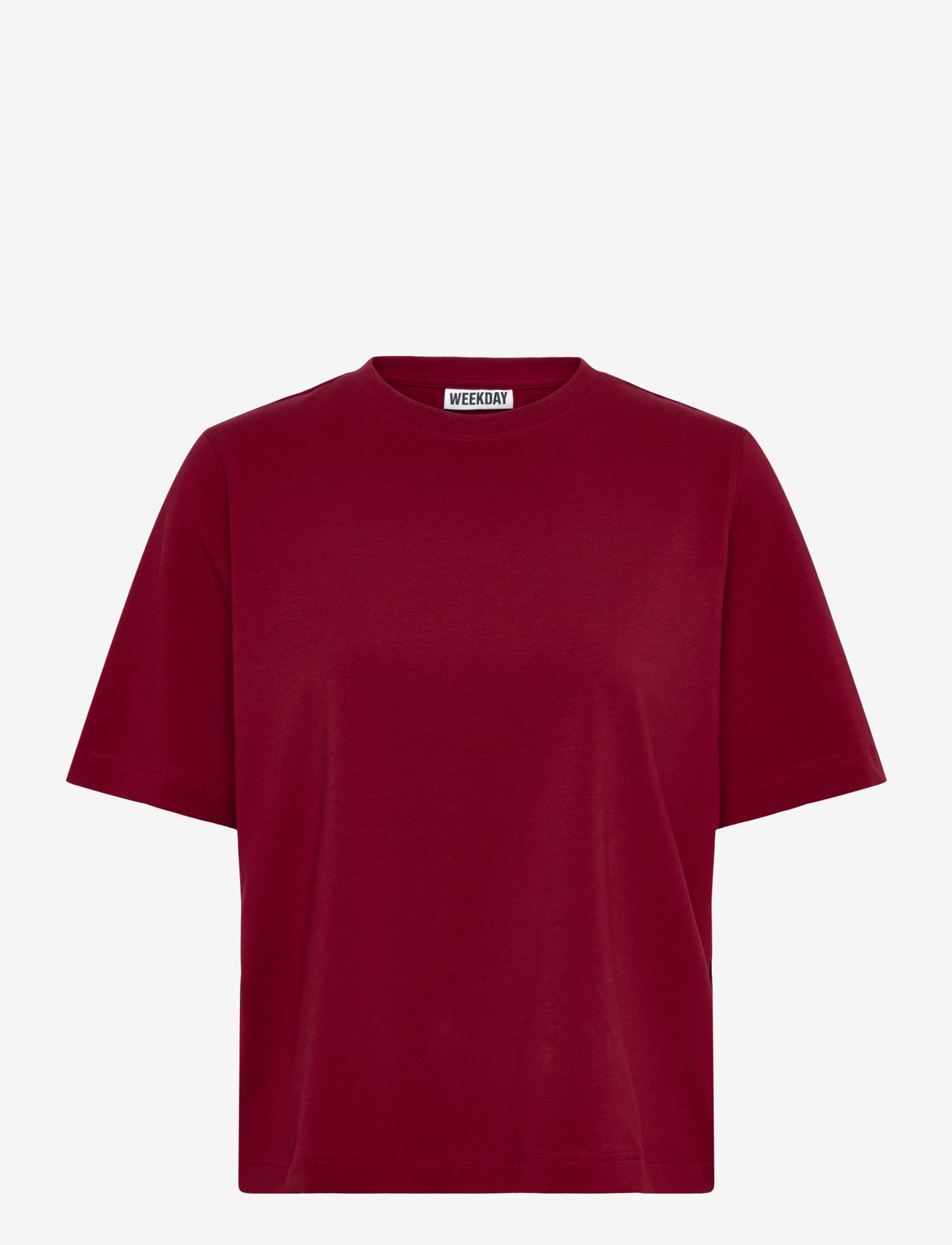 Weekday - Perfect Boxy T-shirt - t-shirts - cherry red - 0