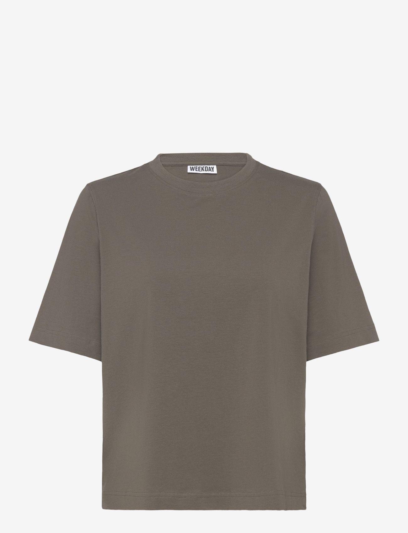 Weekday - Perfect Boxy T-shirt - t-shirts - mid grey - 0