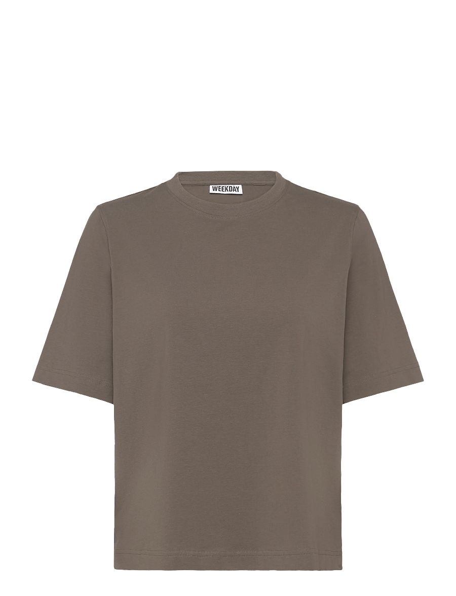 Weekday - Perfect Boxy T-shirt - t-särgid - mid grey - 0