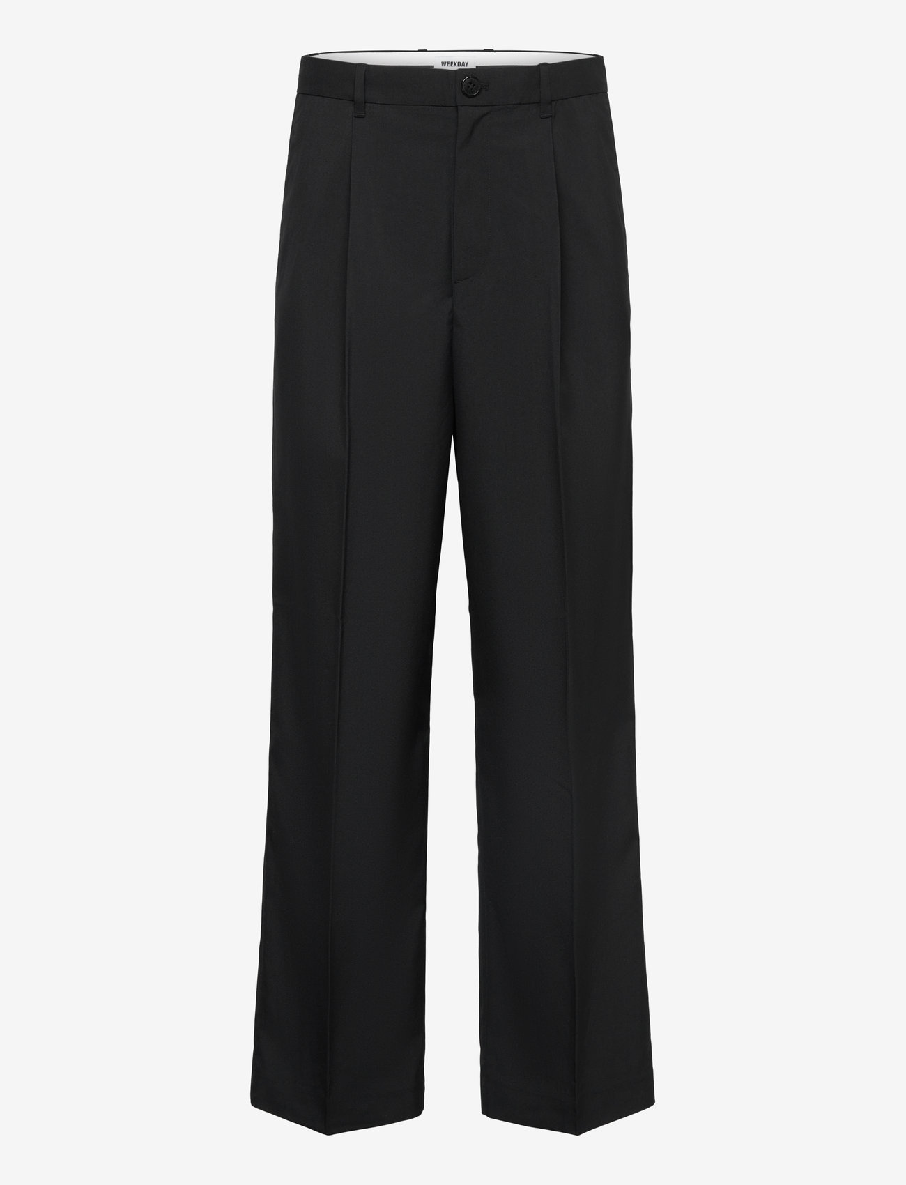 Weekday - Uno Loose Suit Trousers - anzugshosen - black - 1