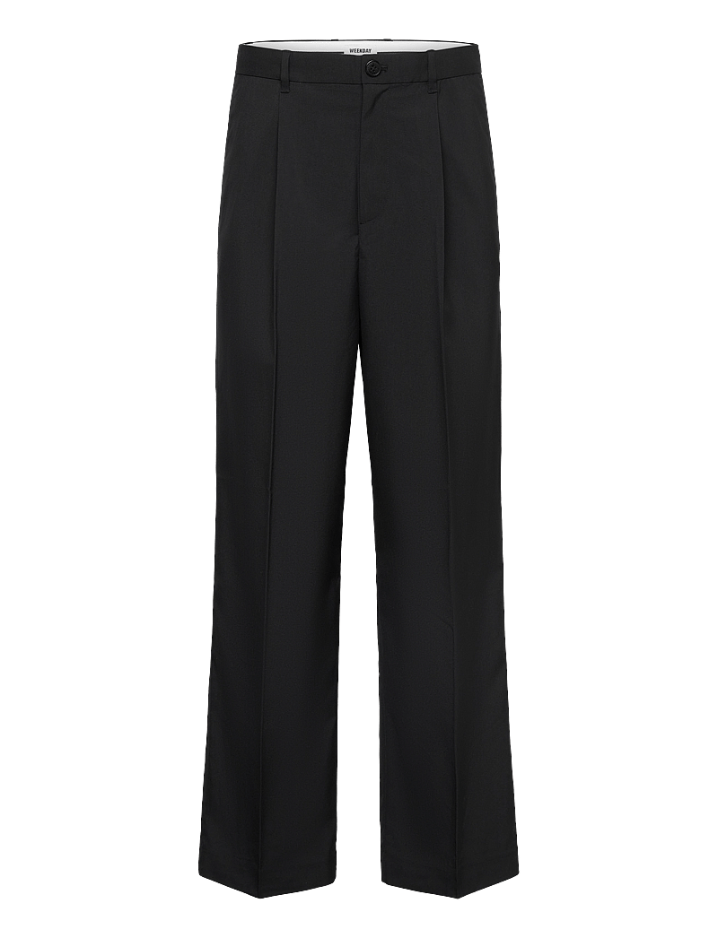 Weekday - Uno Loose Suit Trousers - anzugshosen - black - 1