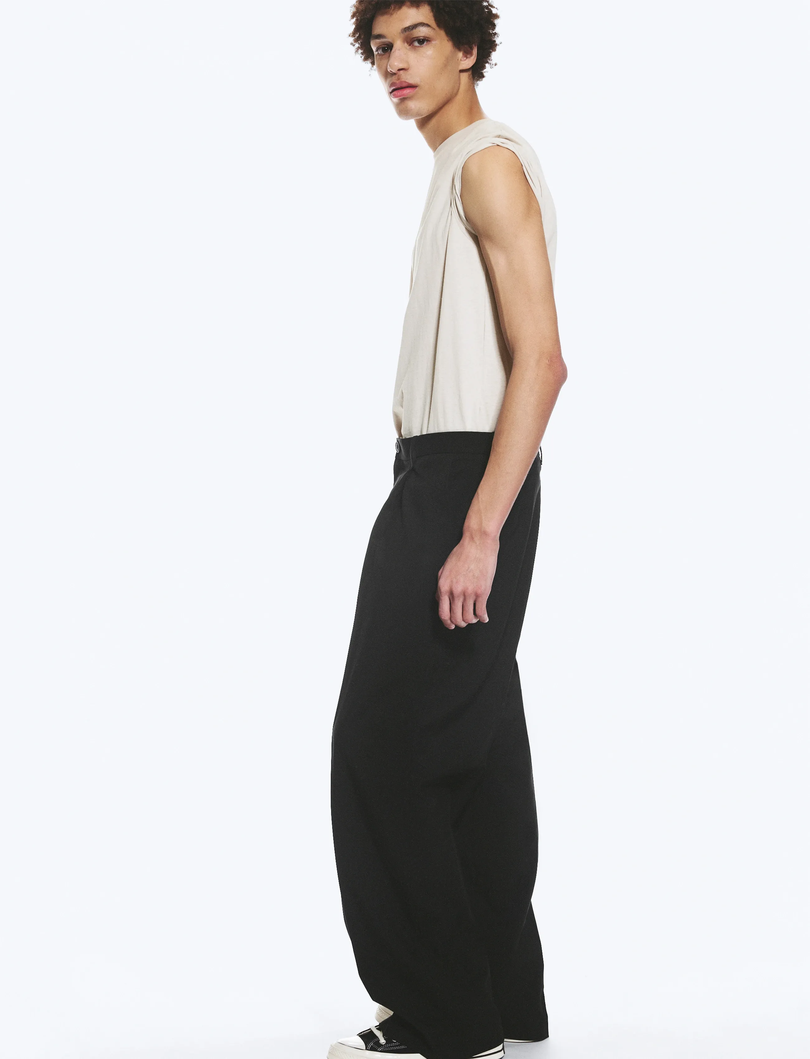 Weekday - Uno Loose Suit Trousers - kostymbyxor - black - 3