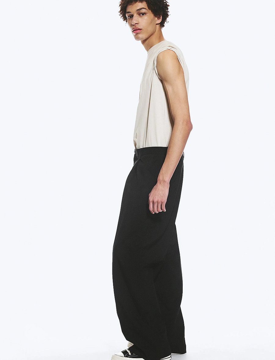 Weekday - Uno Loose Suit Trousers - kostymbyxor - black - 3