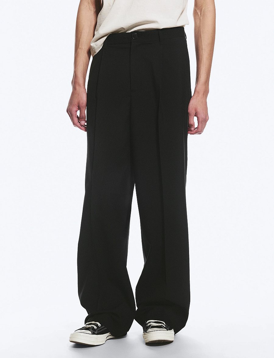 Weekday - Uno Loose Suit Trousers - kostymbyxor - black - 5