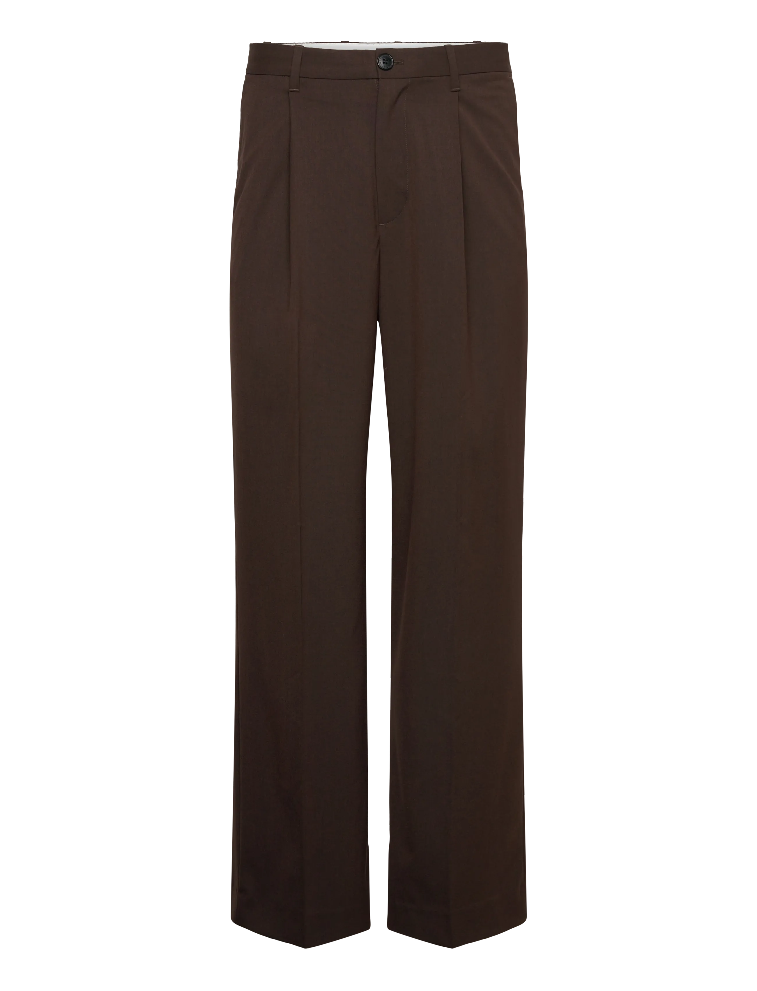 Weekday Uno Loose Suit Trousers, 48, Brown, Bukser > Afslappet, Herre