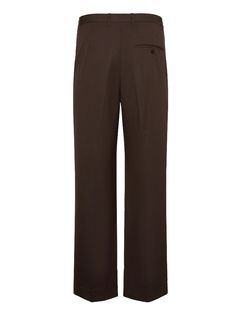 Weekday - Uno Loose Suit Trousers - casual bukser - brown dark - 1