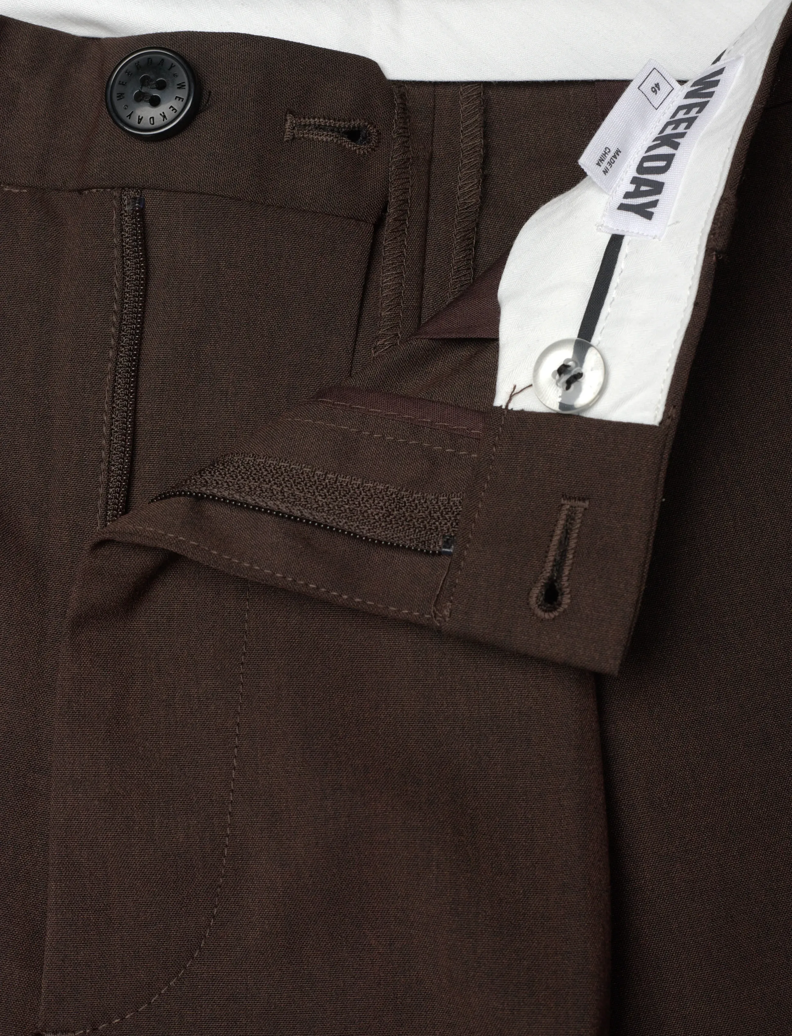 Weekday - Uno Loose Suit Trousers - kostymbyxor - brown dark - 2