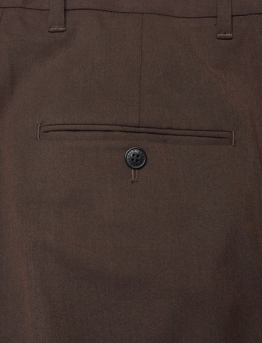 Weekday - Uno Loose Suit Trousers - kostymbyxor - brown dark - 4