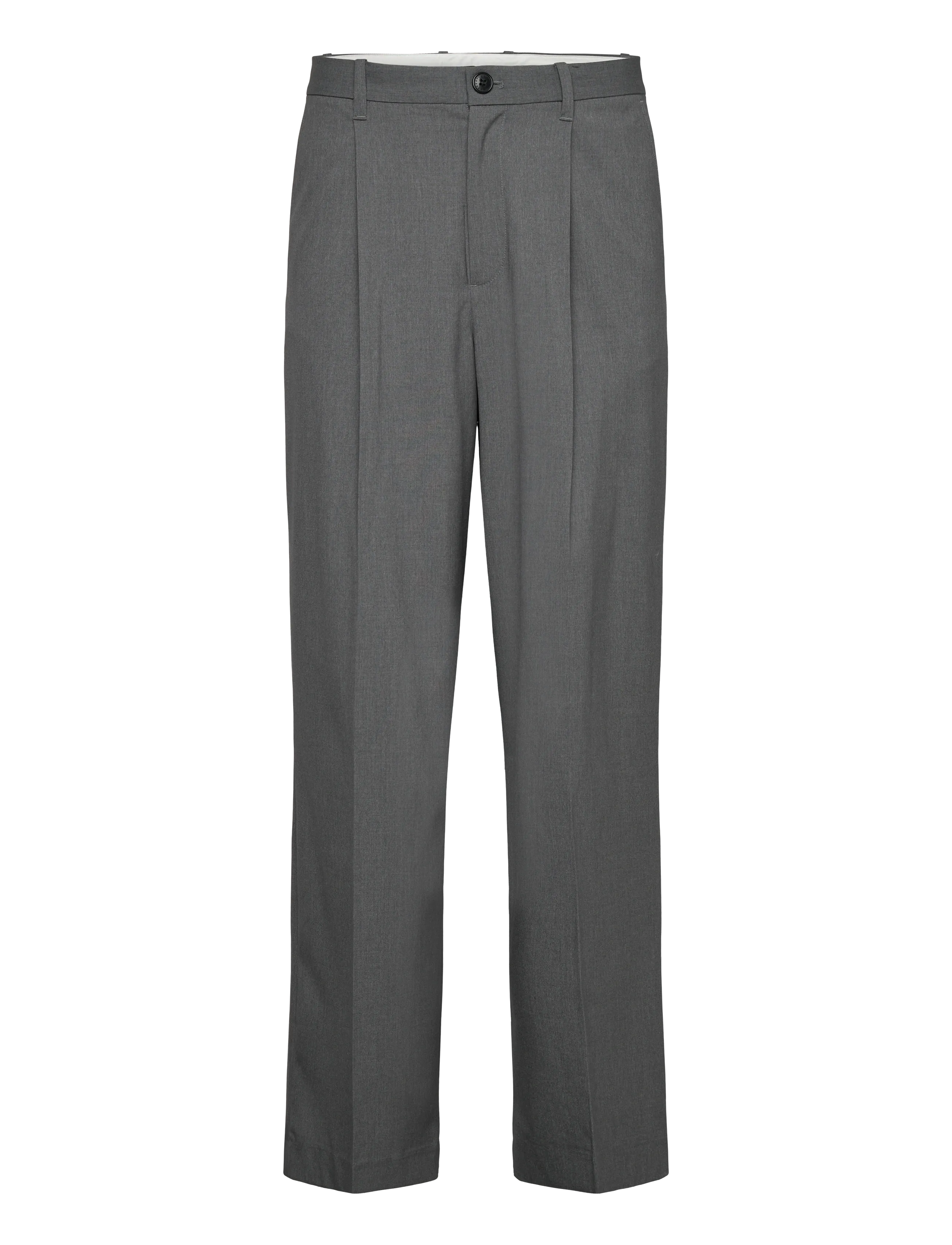 Weekday Uno Loose Suit Trousers - Kollektionen - GREY MELANGE / grey