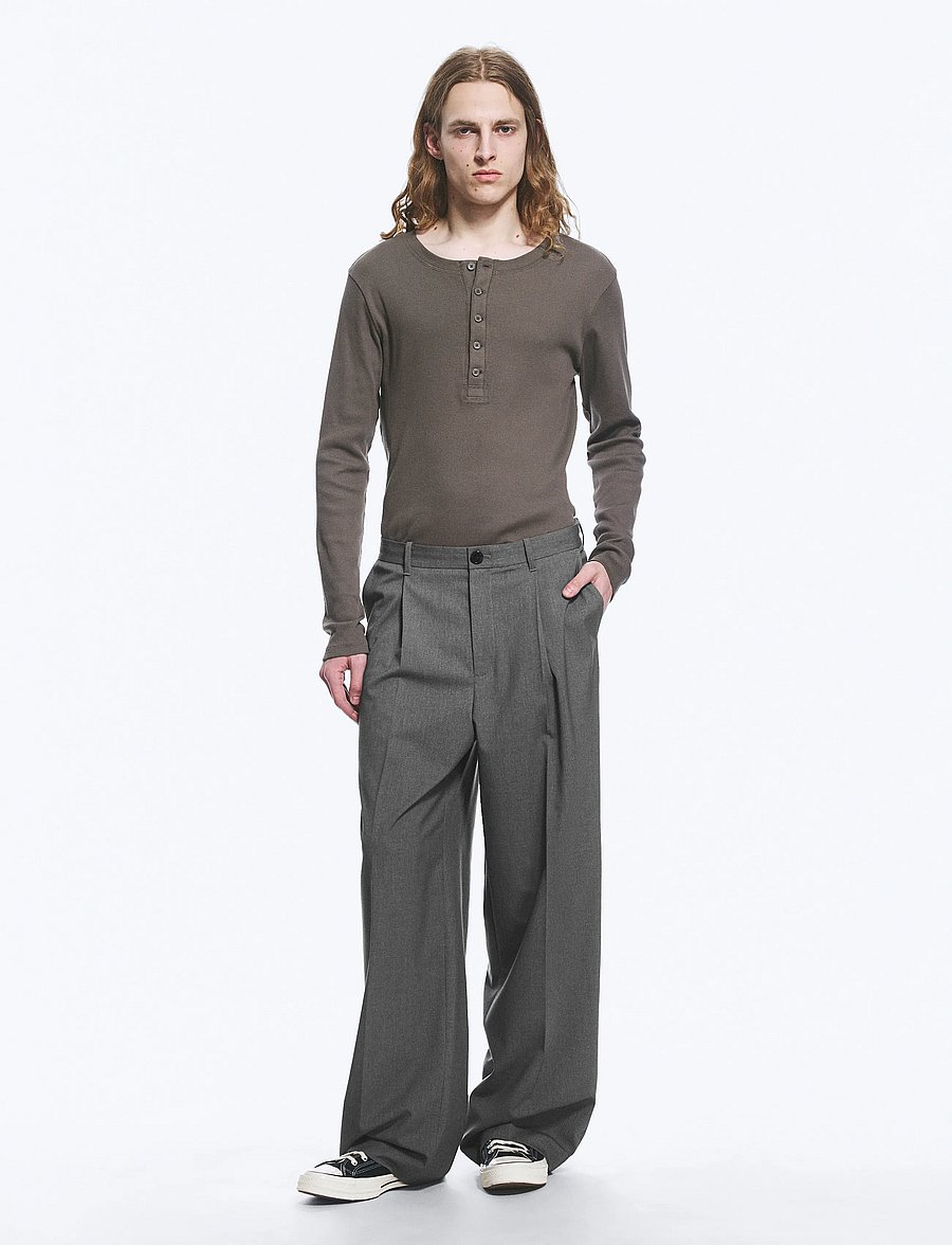 Weekday - Uno Loose Suit Trousers - anzugshosen - grey melange - 0