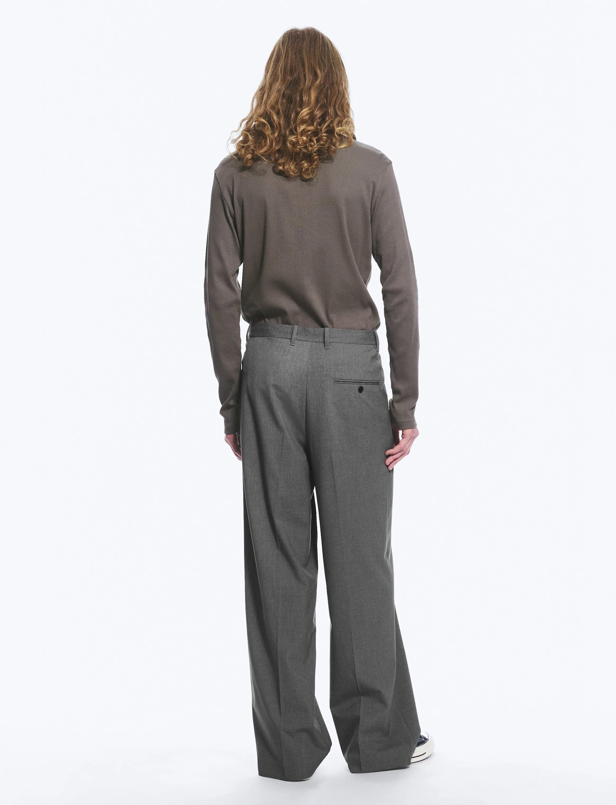Weekday - Uno Loose Suit Trousers - anzugshosen - grey melange - 4