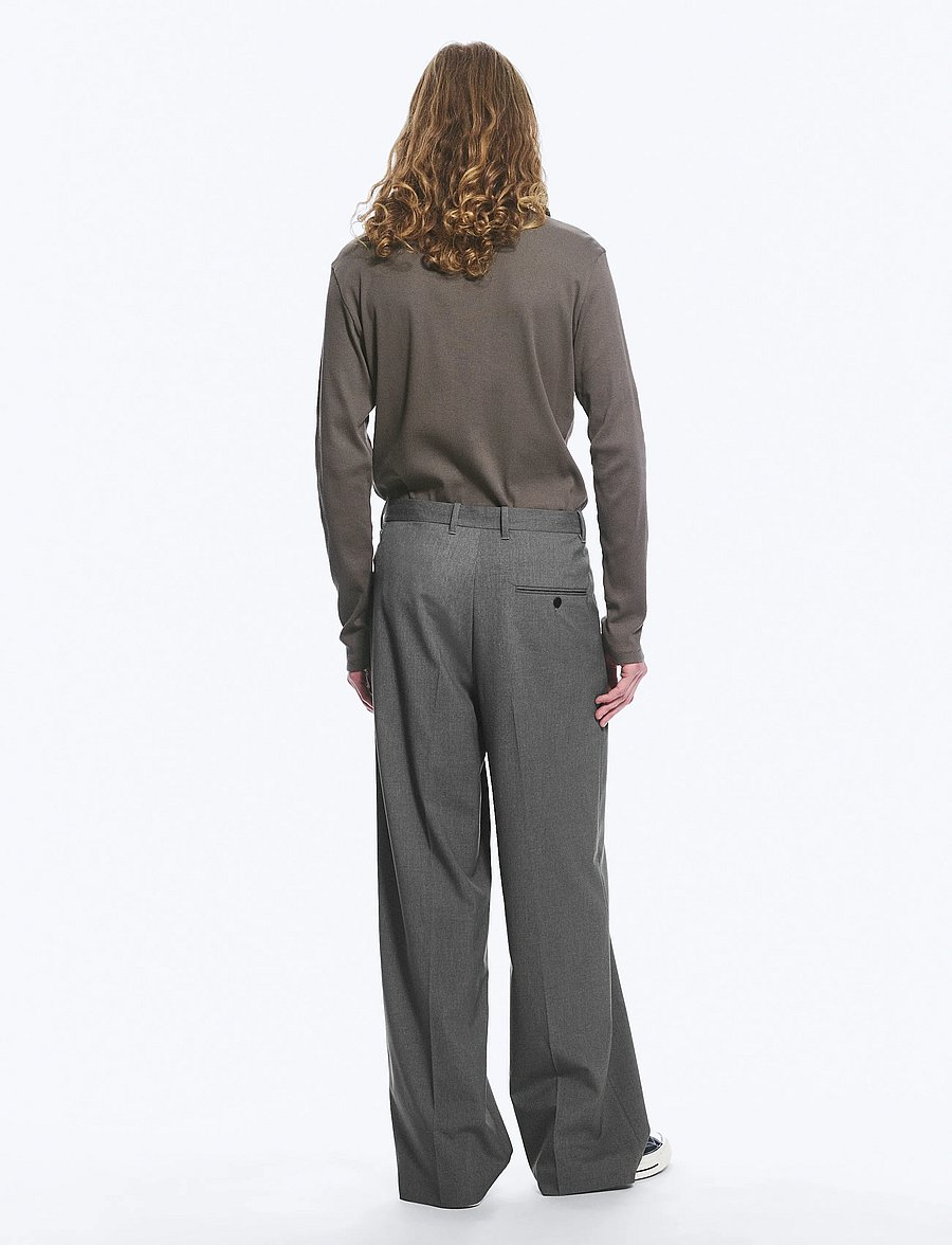 Weekday - Uno Loose Suit Trousers - anzugshosen - grey melange - 4