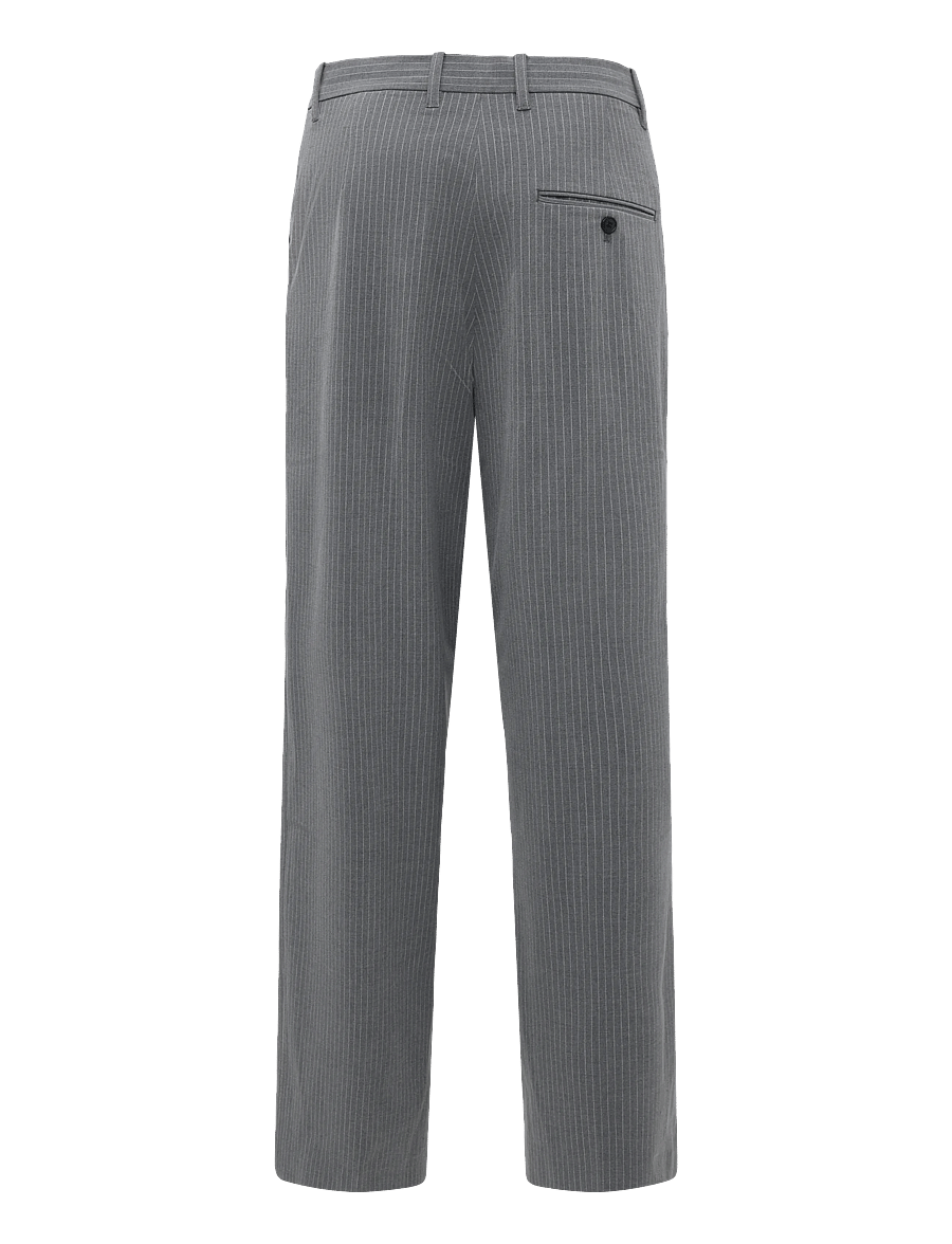 Weekday - Uno Loose Suit Trousers - kostymbyxor - grey pinstripe - 1