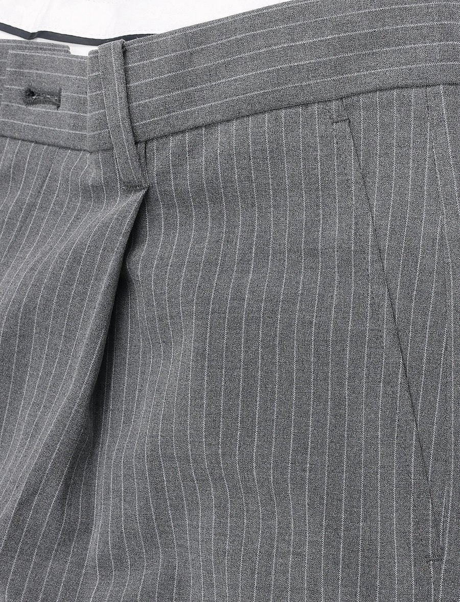 Weekday - Uno Loose Suit Trousers - kostymbyxor - grey pinstripe - 3
