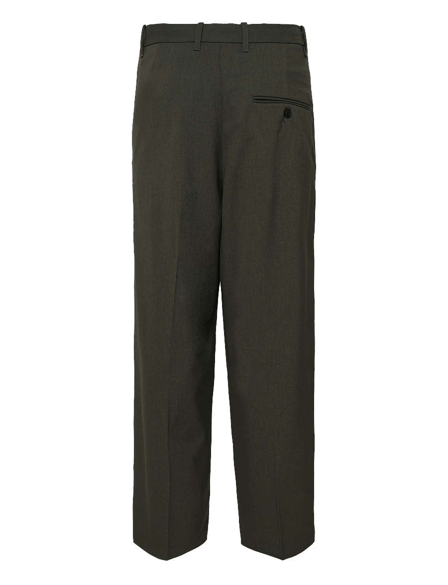 Weekday - Uno Loose Suit Trousers - Ülikonnapüksid - khaki green melange - 1