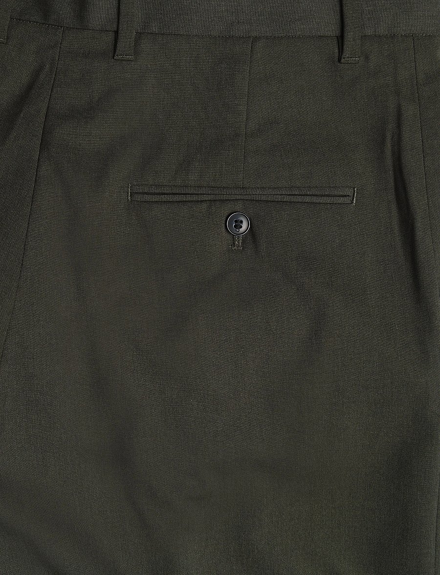 Weekday - Uno Loose Suit Trousers - Ülikonnapüksid - khaki green melange - 4