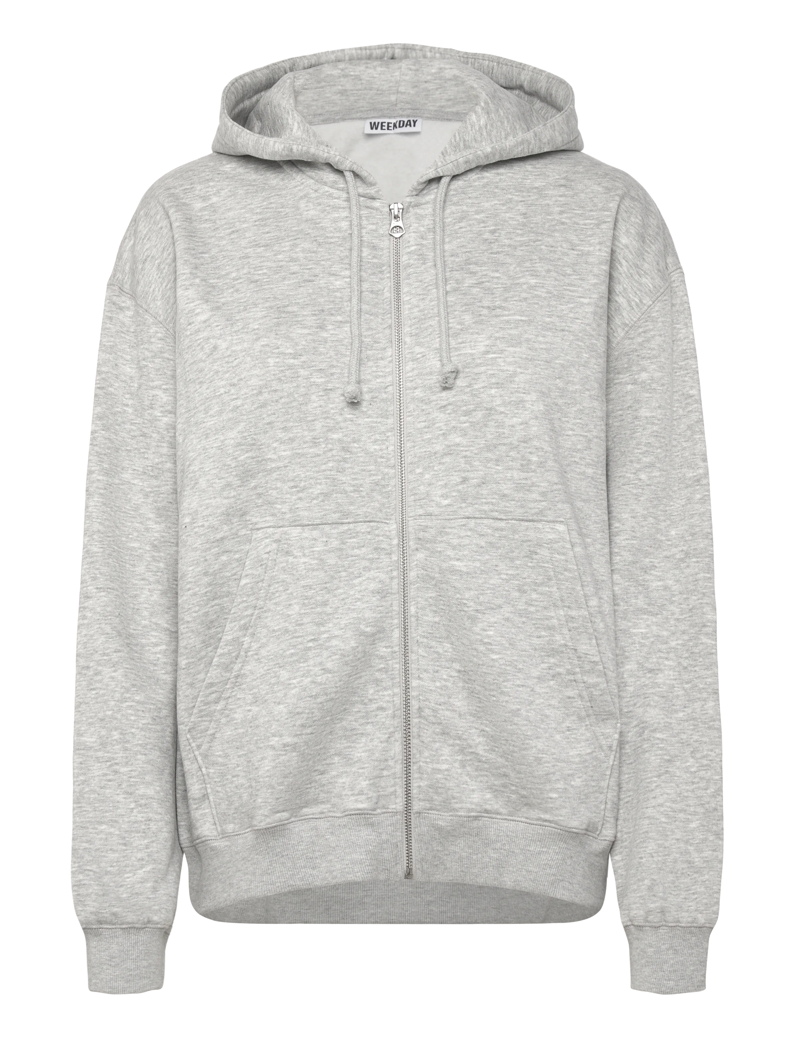 Weekday - Essence Standard Zip Hoodie - hoodies - grey melange - 0