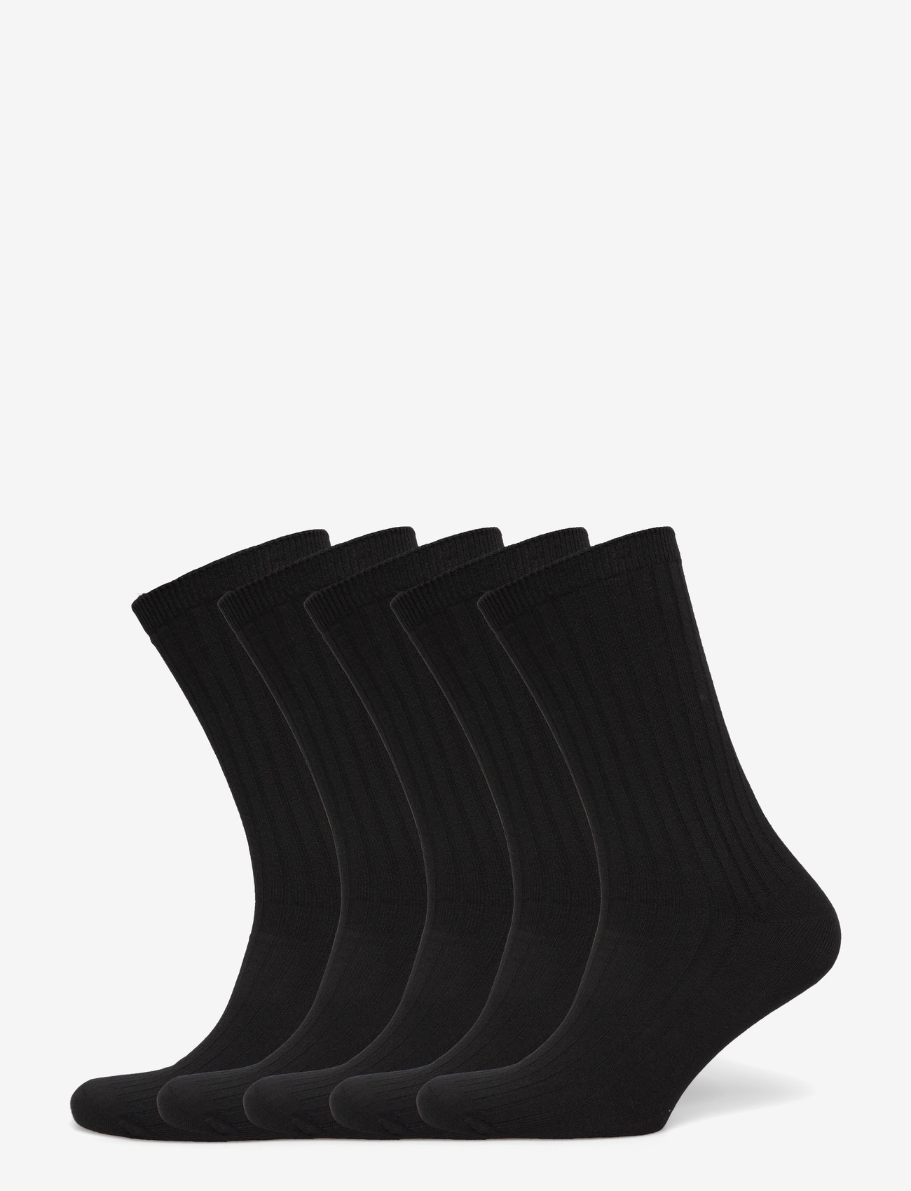 Weekday - 5-pack Rib Socks - crew-socken - black - 0