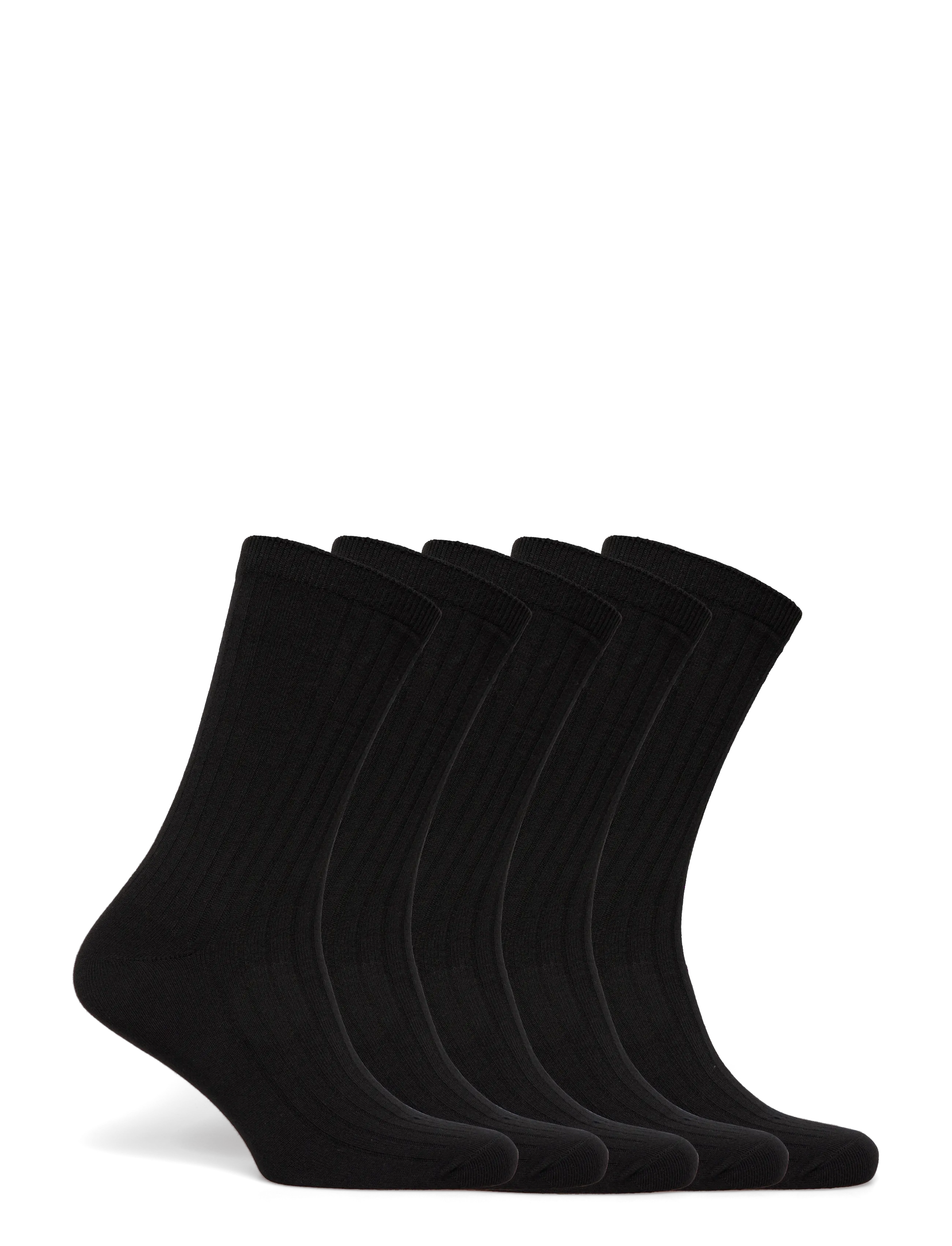 Weekday - 5-pack Rib Socks - crew-socken - black - 1