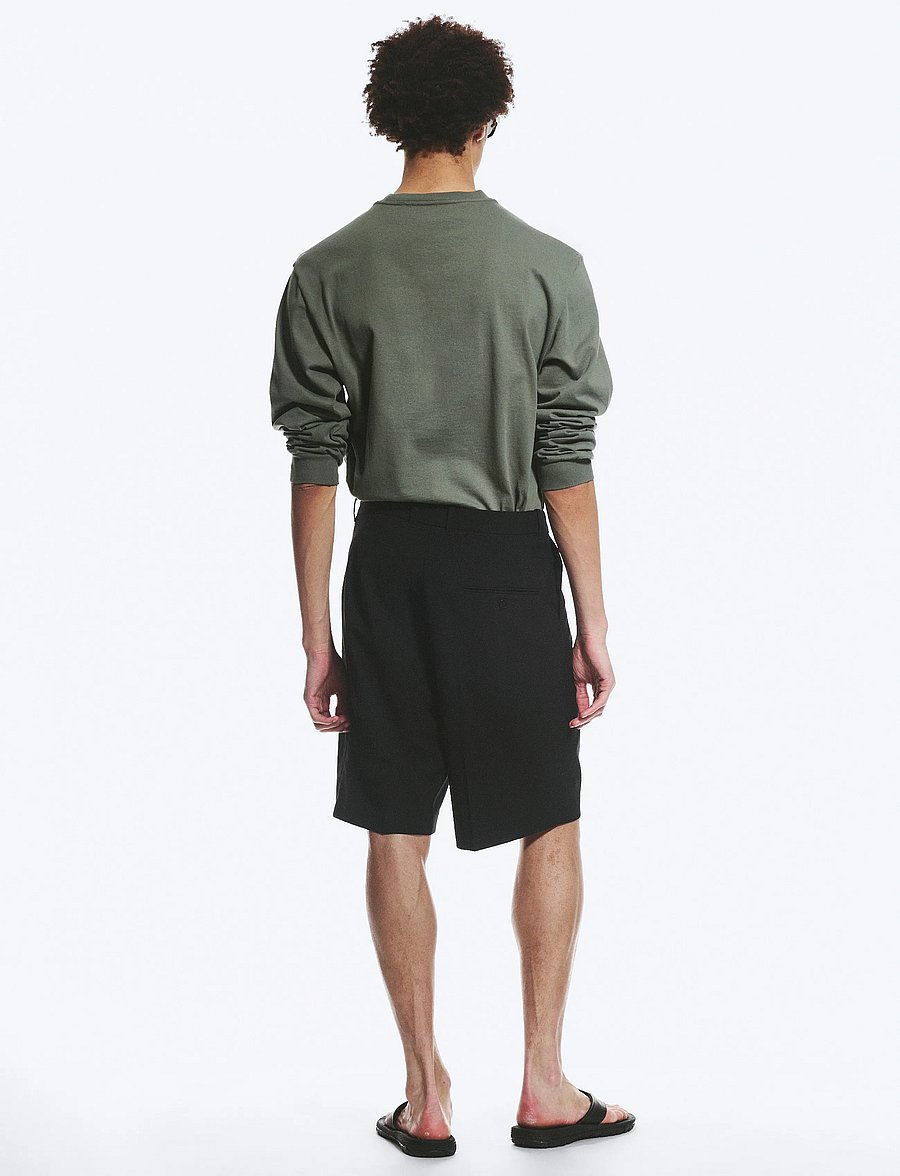 Weekday - Uno Loose Suit Shorts - chino lühikesed püksid - black dark - 4