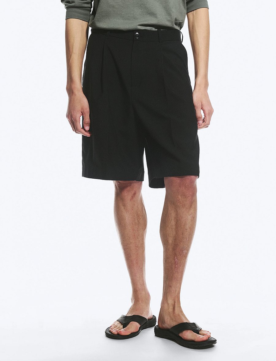 Weekday - Uno Loose Suit Shorts - chino lühikesed püksid - black dark - 5