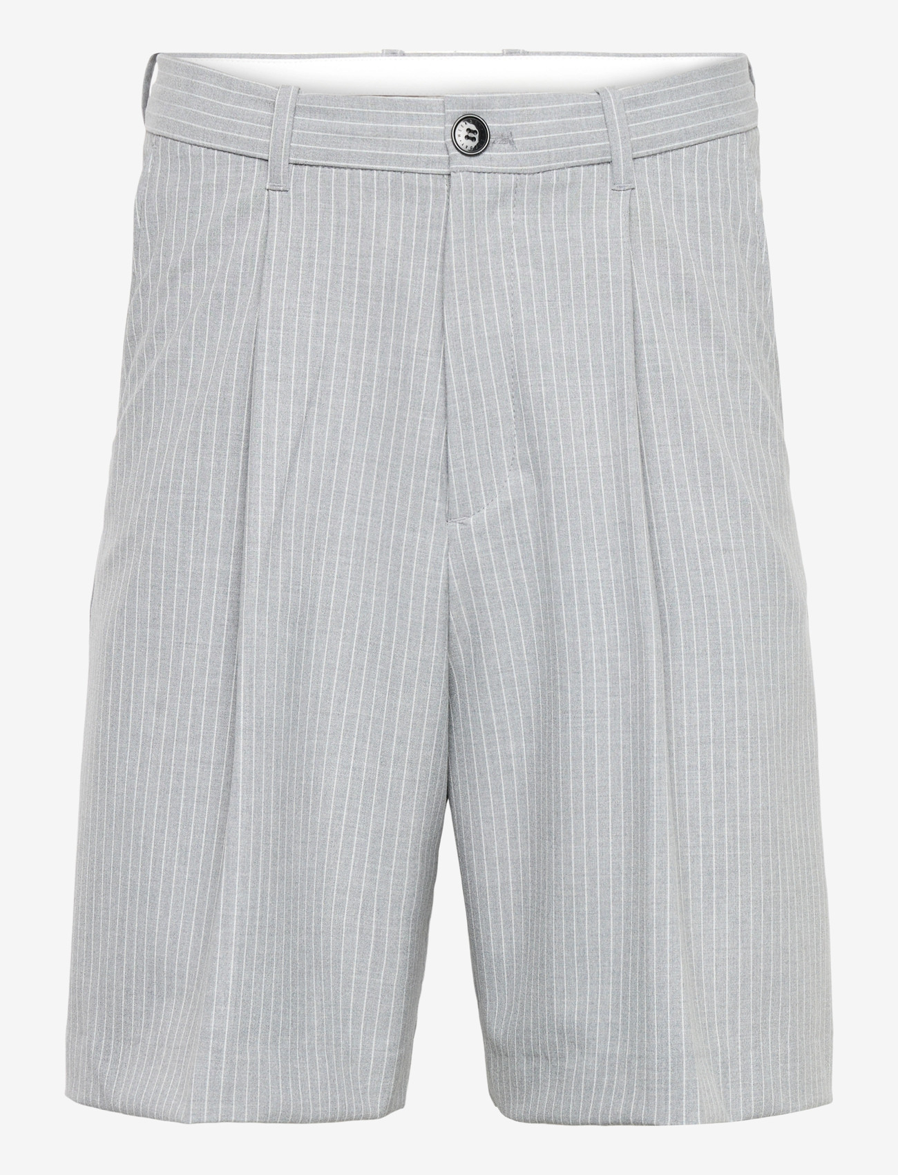 Weekday - Uno Loose Suit Shorts - chinos shorts - grey pinstripe - 1