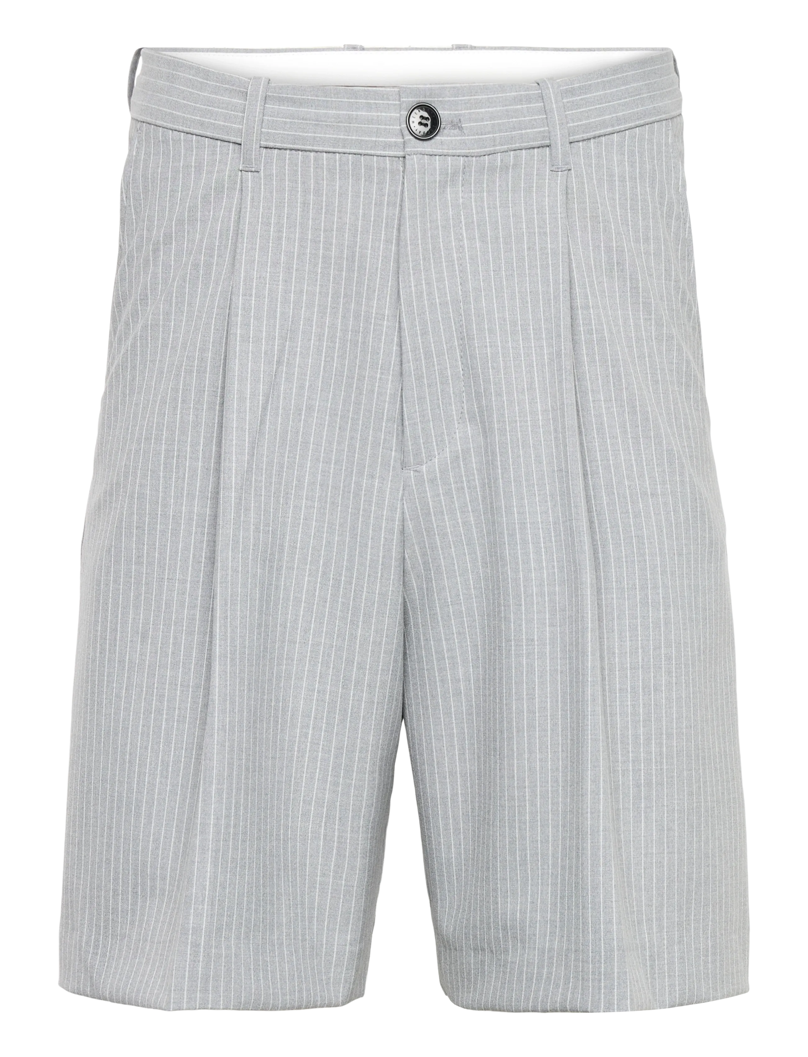 Weekday Uno Loose Suit Shorts - Shorts - GREY PINSTRIPE / grey
