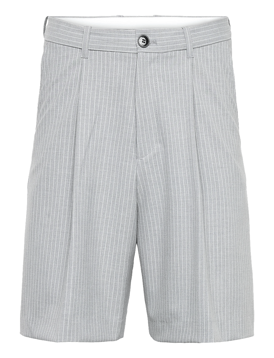 Weekday - Uno Loose Suit Shorts - chino lühikesed püksid - grey pinstripe - 1