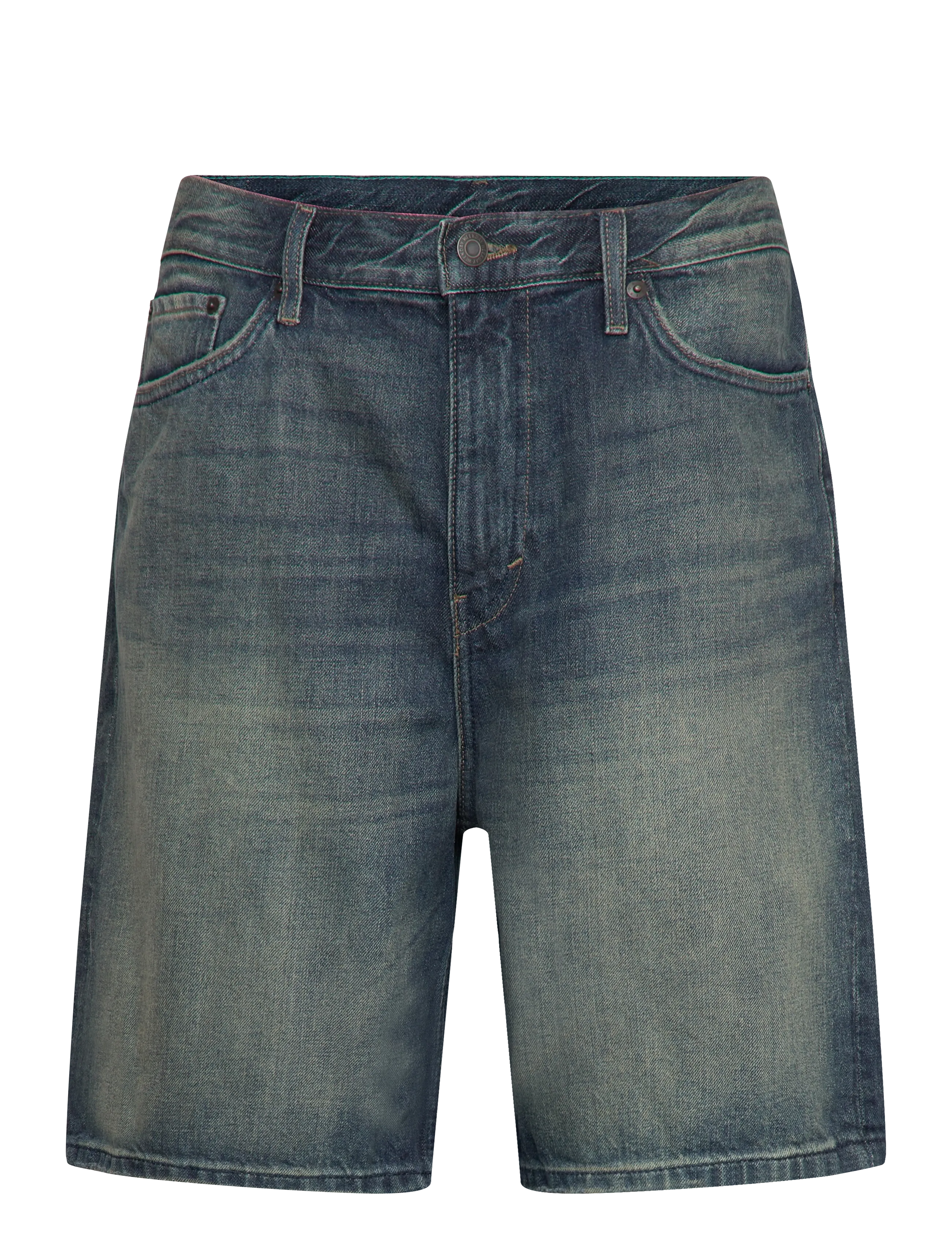 Weekday Galaxy Mid Rise Loose Denim Shorts, 27, Blau - Denim, Frauen