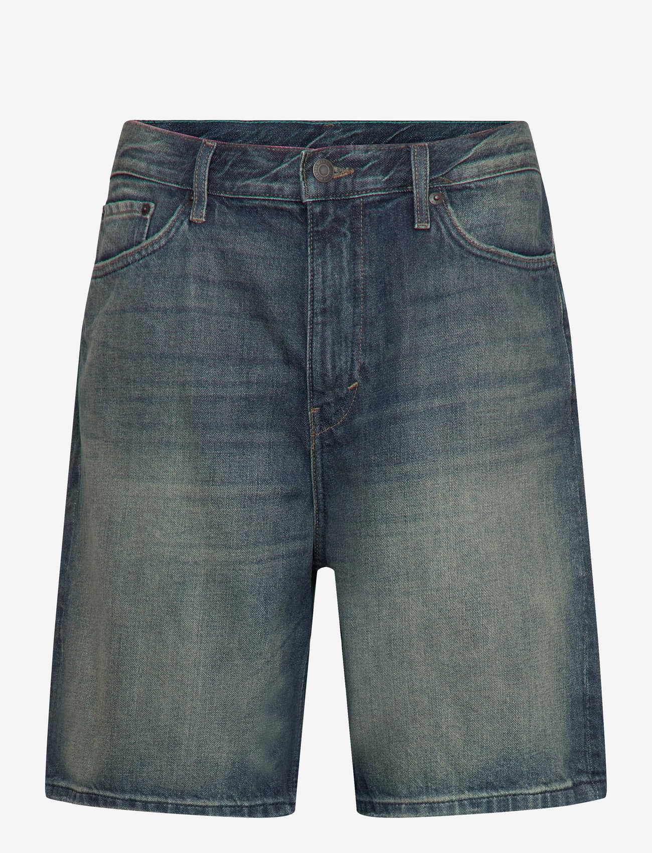 Weekday - Galaxy Mid Rise Loose Denim Shorts - jorts - baltic blue - 0