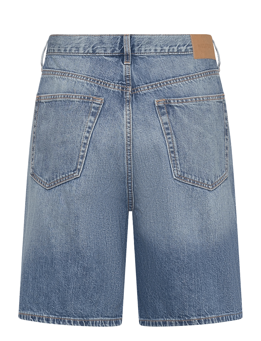 Weekday - Galaxy Mid Rise Loose Denim Shorts - lühikesed teksapüksid - blue horses - 1