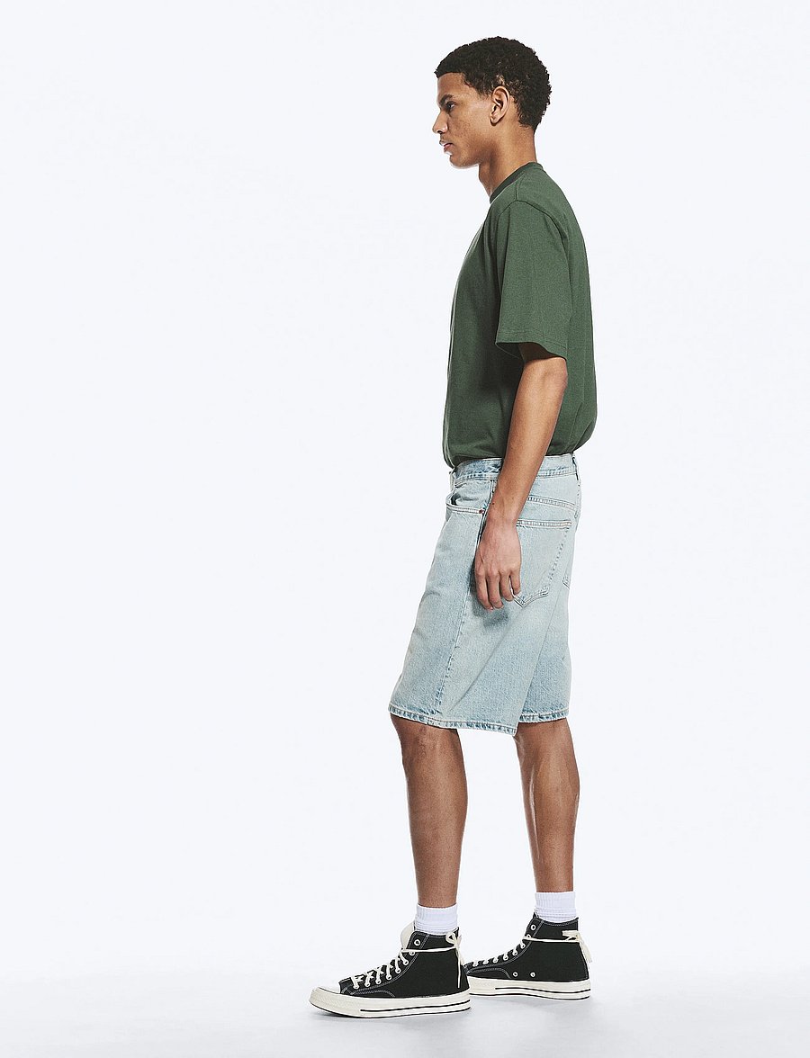 Weekday - Galaxy Mid Rise Loose Denim Shorts - jorts - dream blue - 3