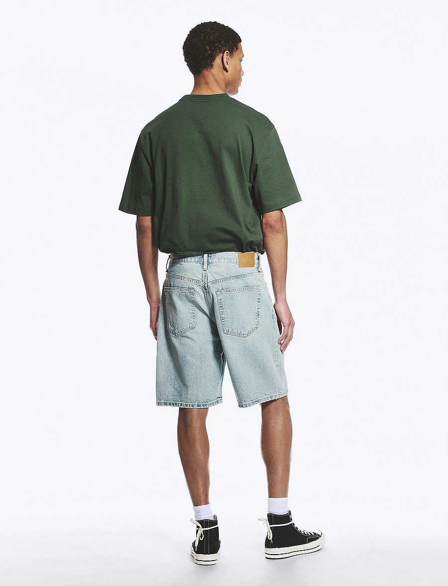 Weekday - Galaxy Mid Rise Loose Denim Shorts - jorts - dream blue - 4