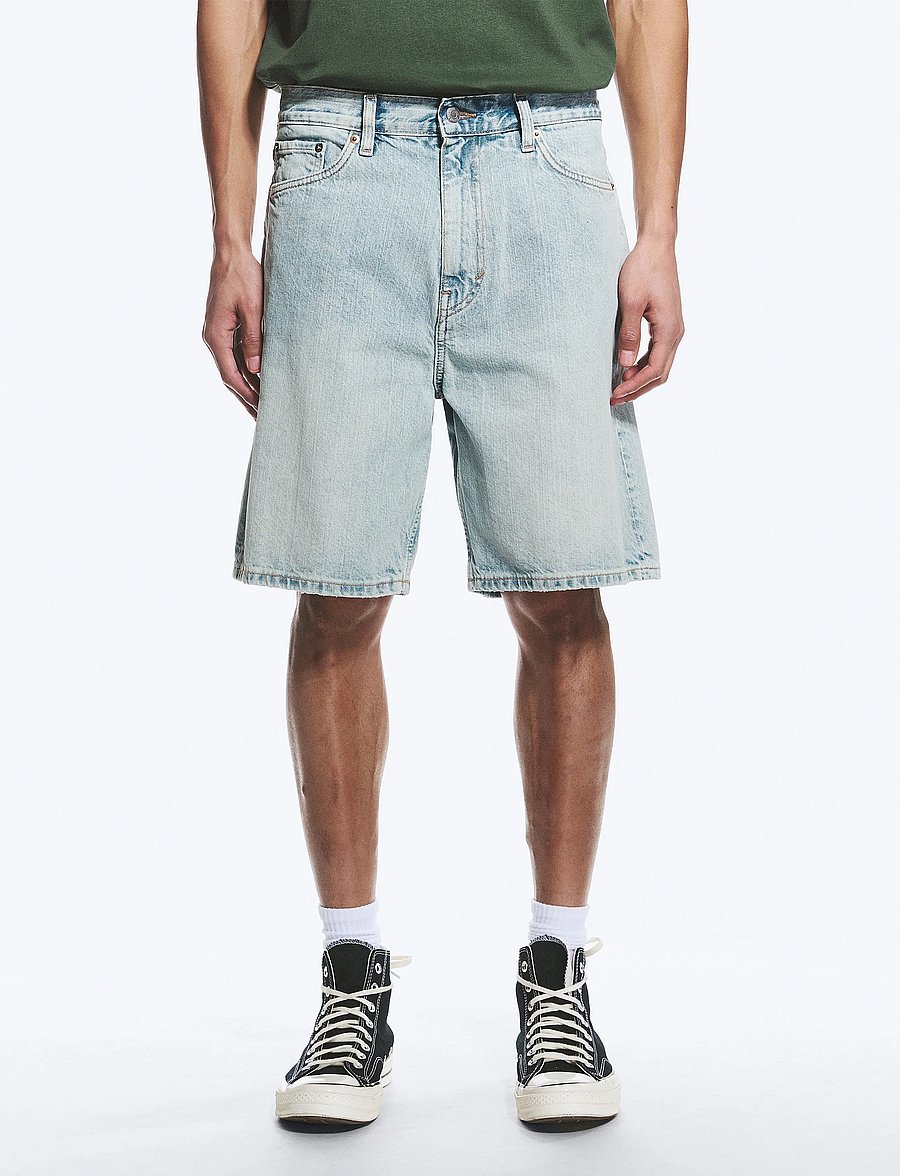 Weekday - Galaxy Mid Rise Loose Denim Shorts - jorts - dream blue - 5